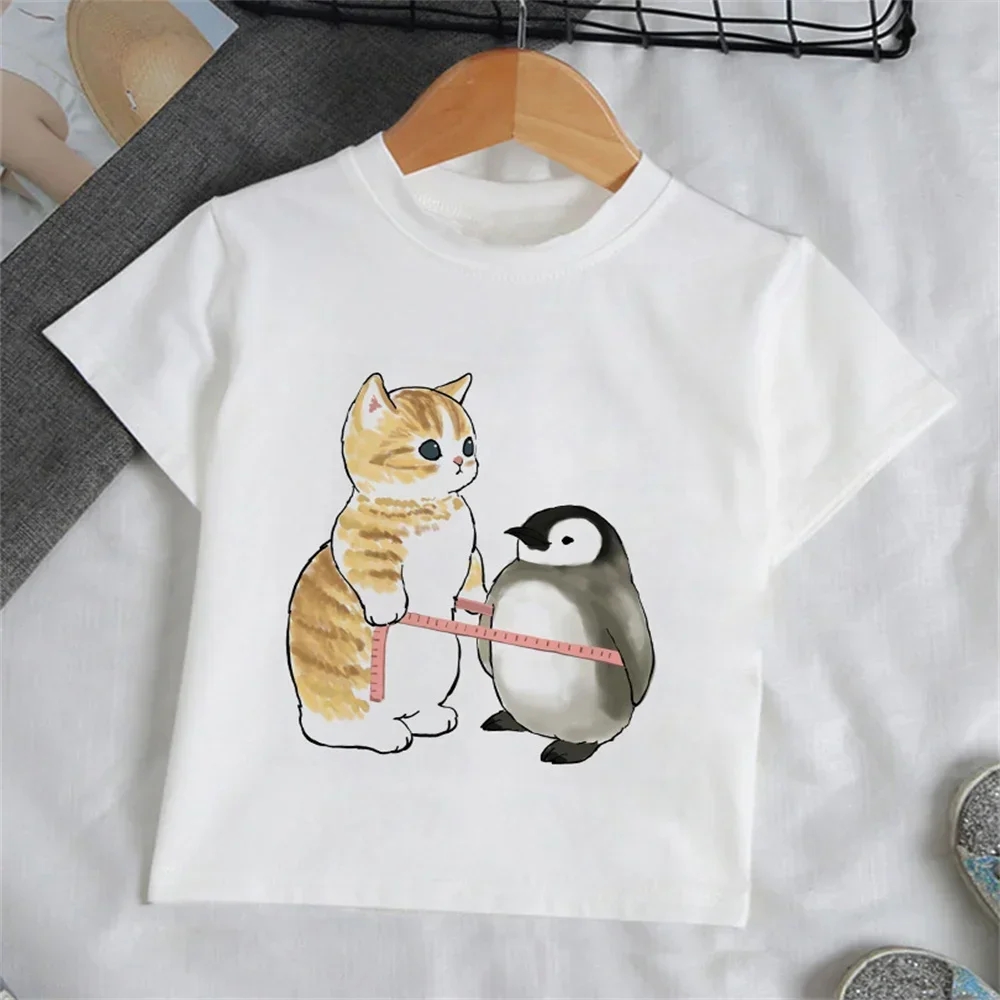 Baby Clothing In Summer - Children Clothes Girl Cartoon Cat T-Shirt