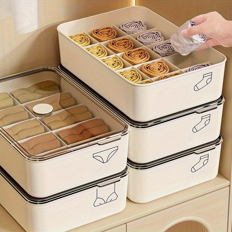 Baby Clothes Organiser - 3pcs White Plastic Underwear and Sock