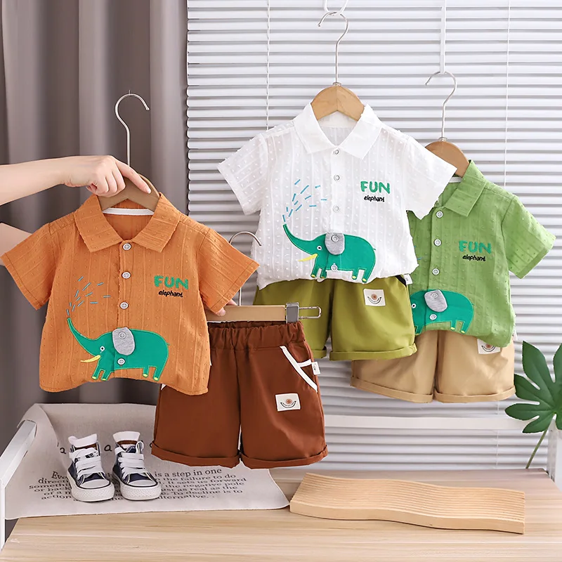 2026 Summer Baby Boys' 2Pcs Ou - Baby Clothing Elephant 评论和价格
