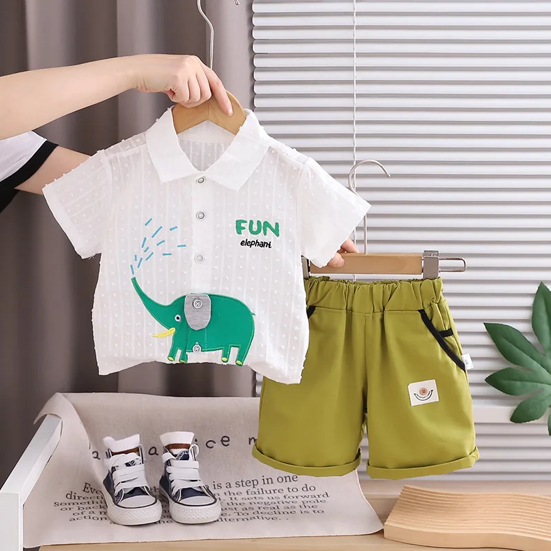 2026 Summer Baby Boys' 2Pcs Ou - Baby Clothing Elephant 评论和价格