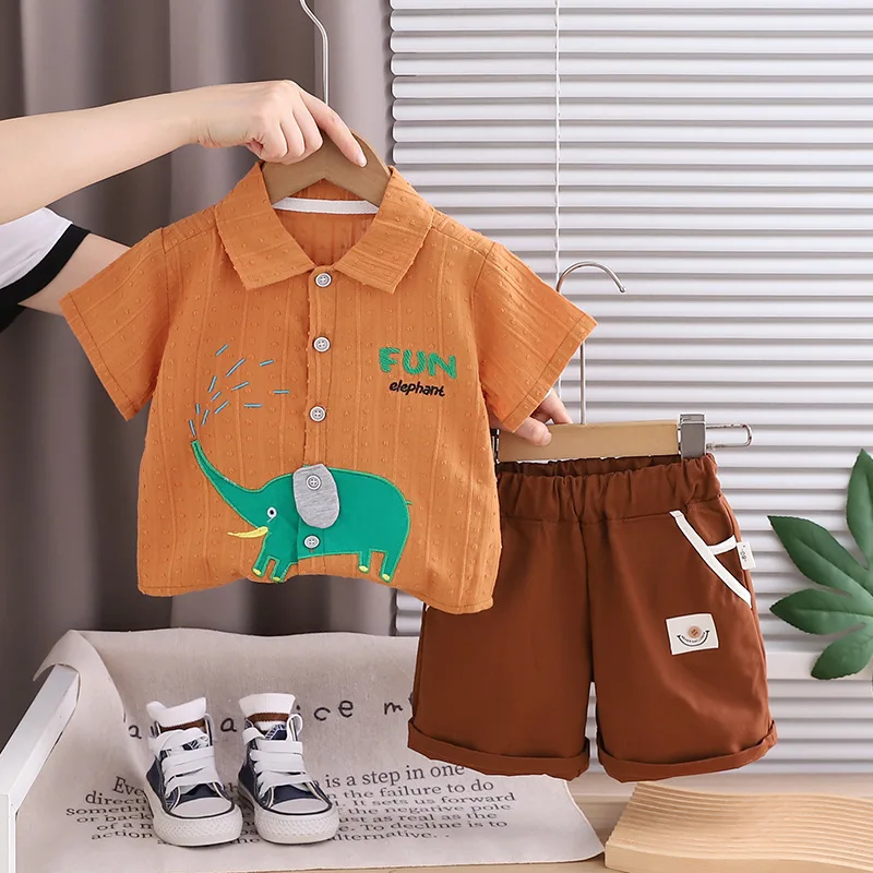 2026 Summer Baby Boys' 2Pcs Ou - Baby Clothing Elephant 评论和价格