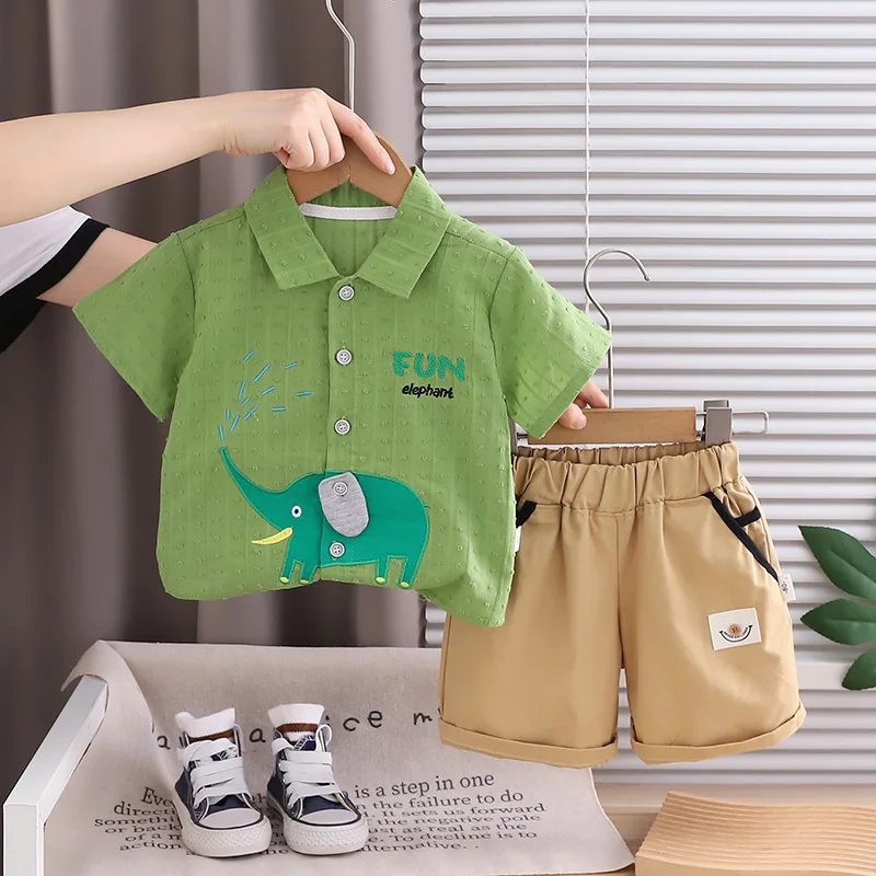 2026 Summer Baby Boys' 2Pcs Ou - Baby Clothing Elephant 评论和价格