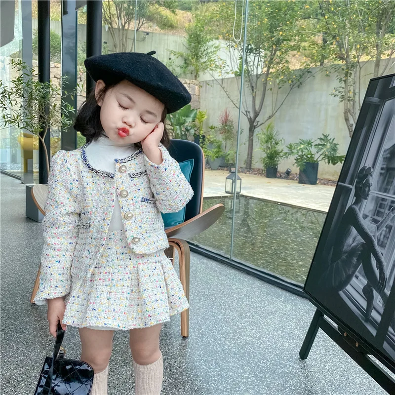 Girls Tweed Sets Clothes Autum - Baby Clothing Boutique 评论和价格