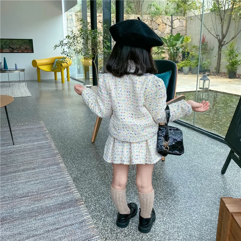 Girls Tweed Sets Clothes Autum - Baby Clothing Boutique 评论和价格