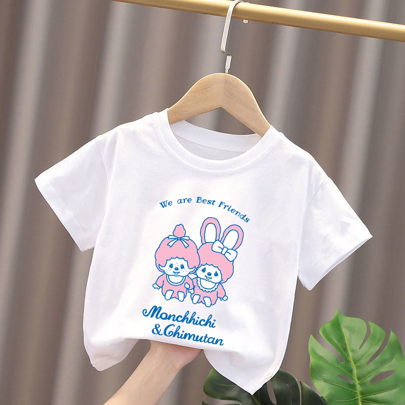 Monchhichi Kids T-shirts Anime - Baby Clothing In Summer 评论和价格