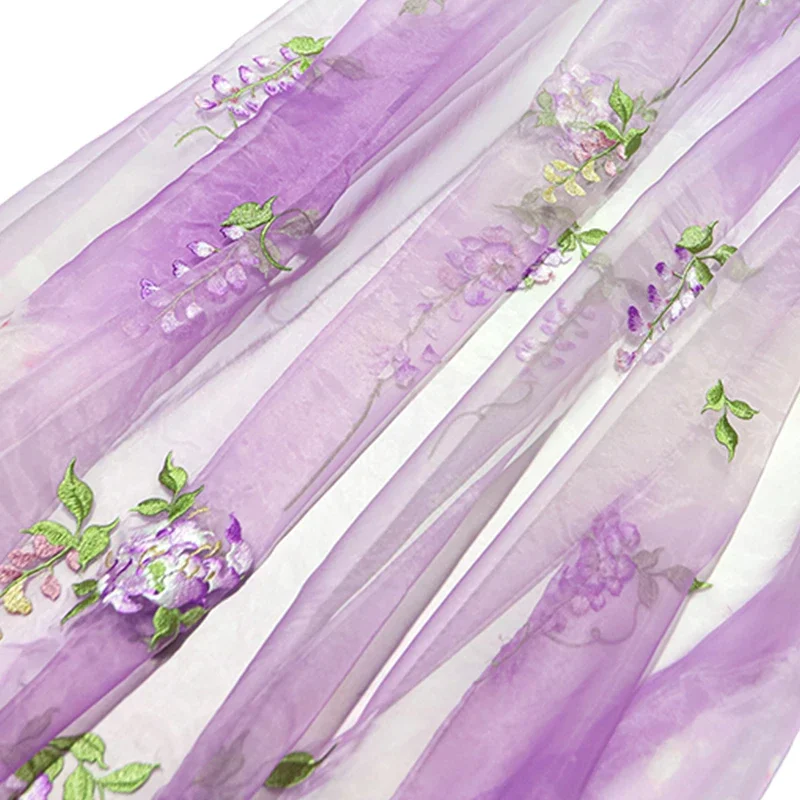 Wisteria Embroidery Fabric DIY - Baby Clothing In Summer 评论和价格