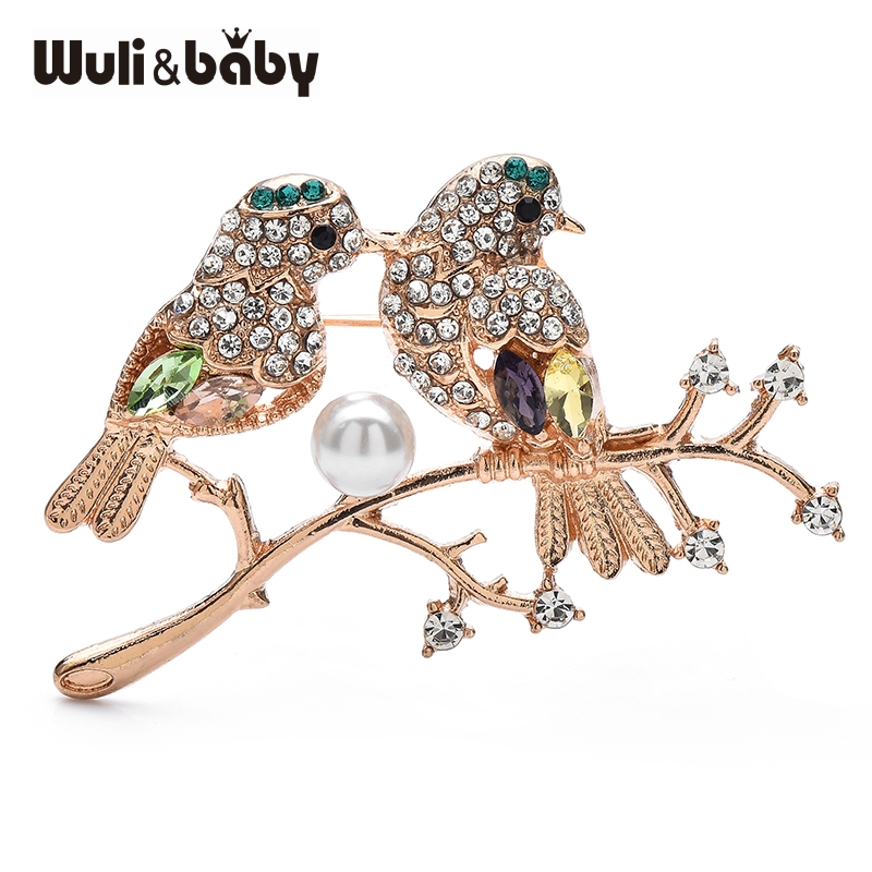 Wuli&baby Crystal Couple Birds - Baby Xmas Clothing 评论和价格